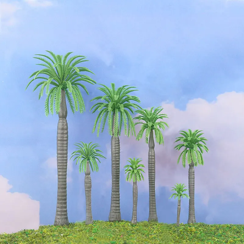 

10Pcs Model Trees 5.5cm/8cm//12cm Palm Coconut Tree for Making Sand Table Park Rainforest Landscape Plants Materials Decorations