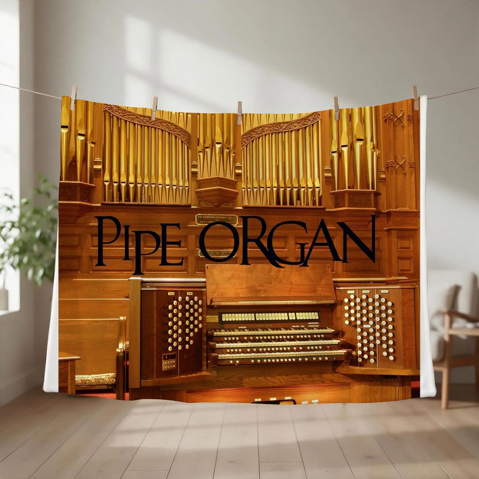 Big Pipe Organ Throw Blanket couch cozy soft plush fuzzy picnic outdoor blanket