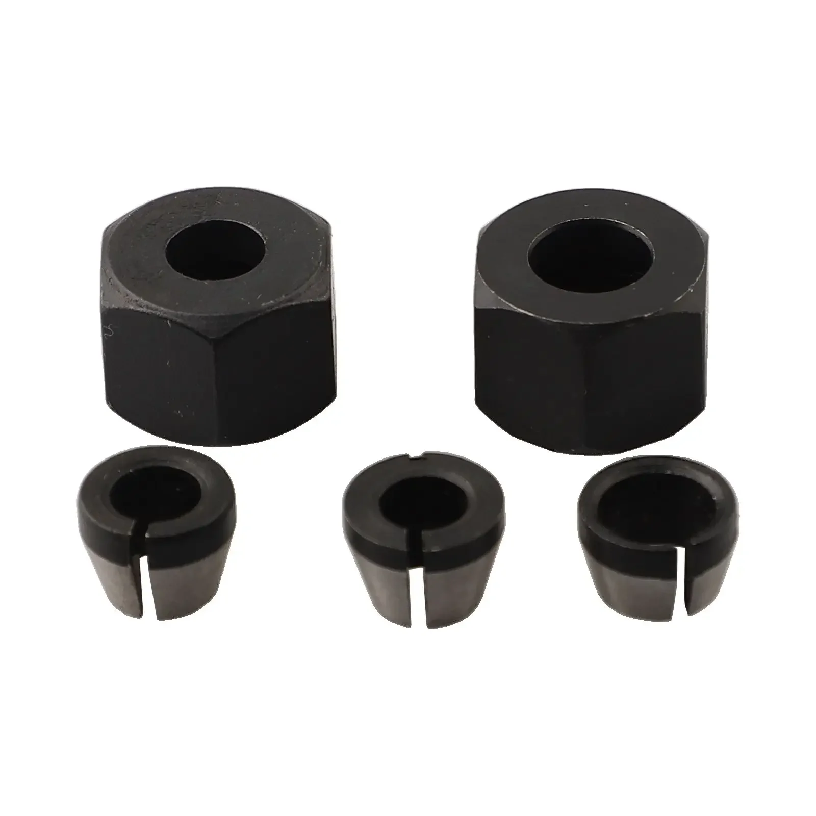 3pc 6/ 6.35/8mm Collet Chuck With 2pc NutsFor Engraving Trimming Machine Electric Router Carbon Steel Replace Accessories