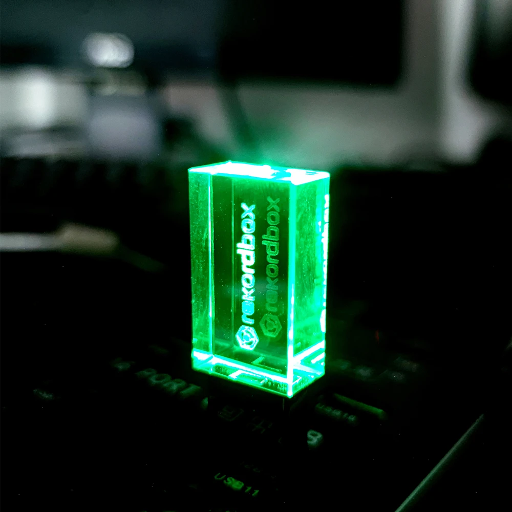 Brand New Colorful LED light DJ USB3.0 Silver Crystal Pen Drive With Gift Box 16GB 32GB 64GB 128GB