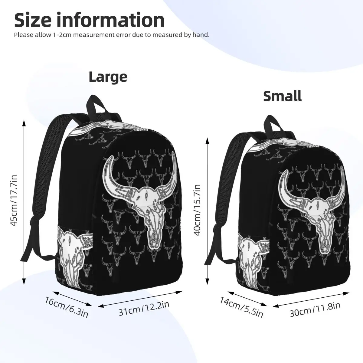 Cow Skull Western Graphic Backpack Student BookBag Children School Bag Laptop Shoulder Bags for Boys Girls