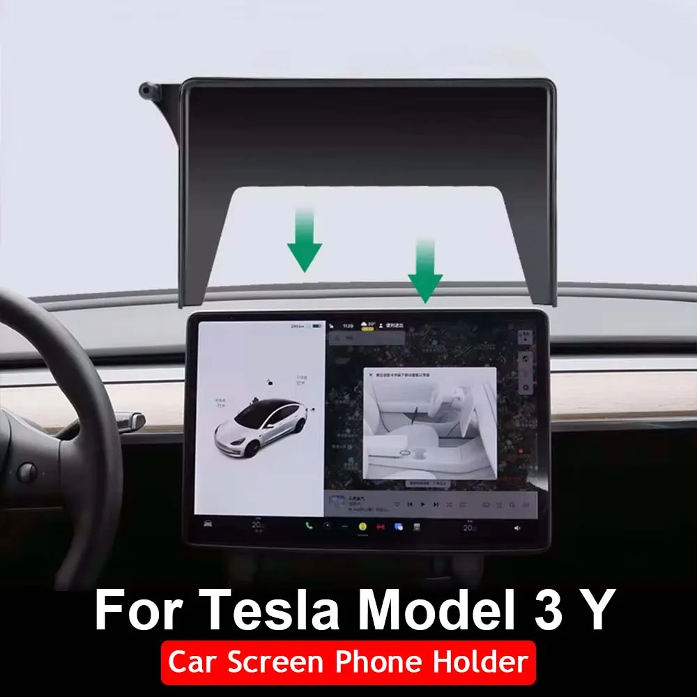 Nowy samochodowy uchwyt na telefon z centralnym ekranem do Tesli Model 3 Model Y 2020 2021 2022 2023 Uchwyt na telefon komórkowy Stojak na pudełko
