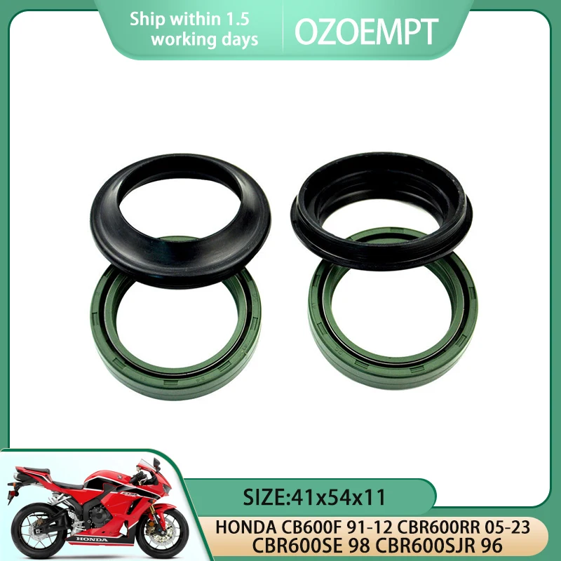 OZOEMPT Motorcycle Front fork oil seal and dust cover KIT Apply to HONDA CB600F 91-12 CBR600RR 05-23 CBR600SE 98 CBR600SJR 96