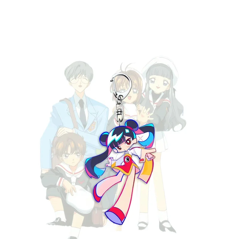 

Cardcaptor Sakura Keychain Pendant Acrylic Peripheral Action Fingure Sakura Chise Schoolbag Latch Phone Keyring Girls Gifts Toys