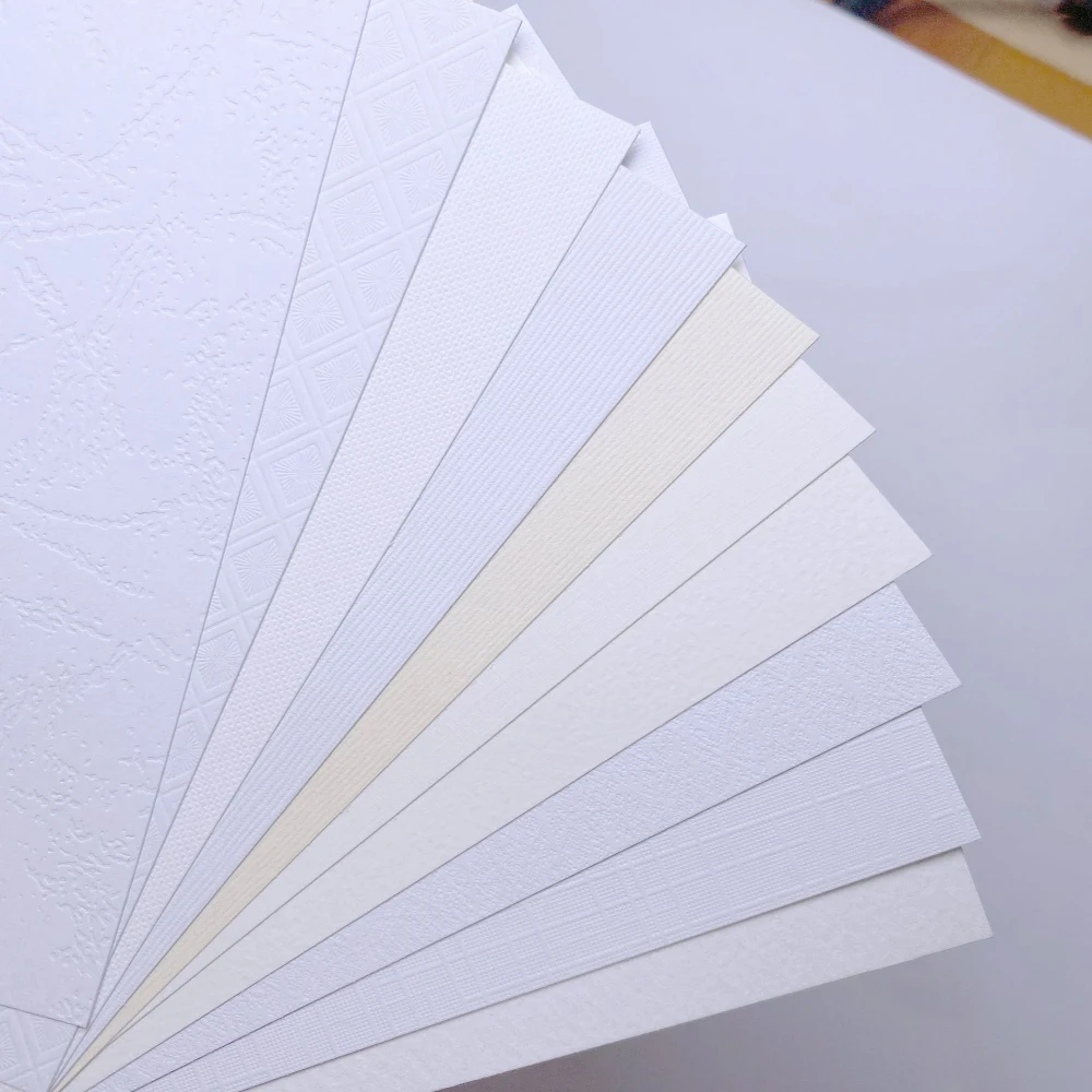 230 GSM Beige/White Patterned Cardstock Art 50sheets/Set 10 Different Texture Designs 5 Sheets of Each Color DIY Greeting Card