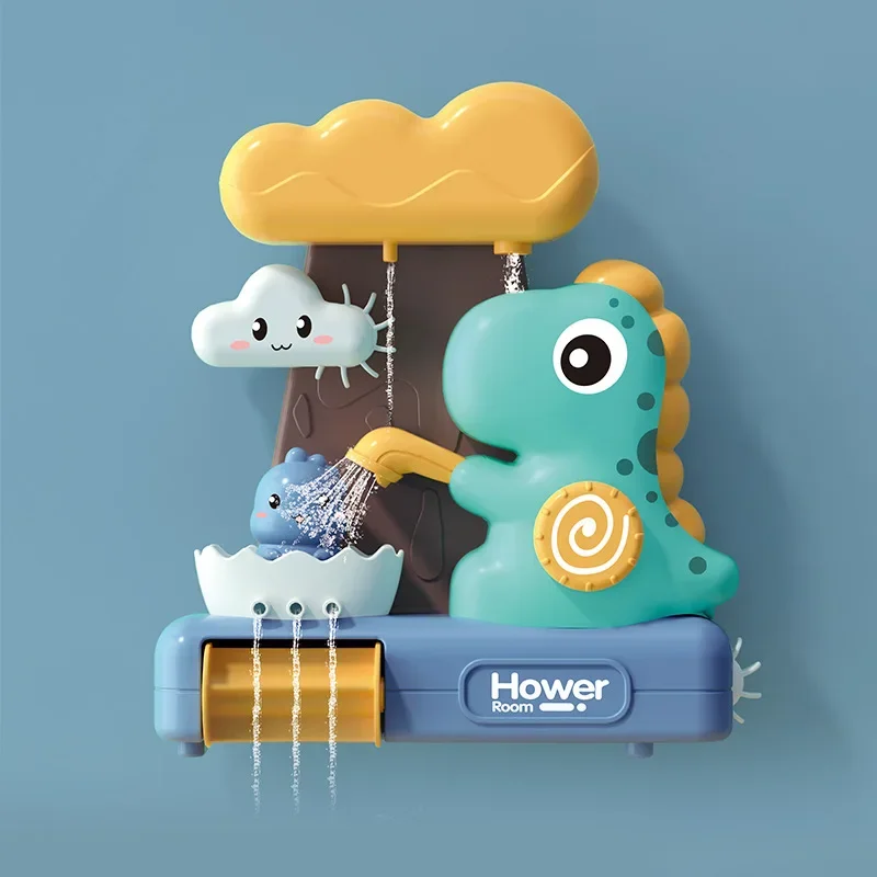 Waterwheel Bath Toys Spin Water Spray Dinosaur Steamship Animal for Children Toddlers Shower Game Bathroom Sprinkler Bath Toys