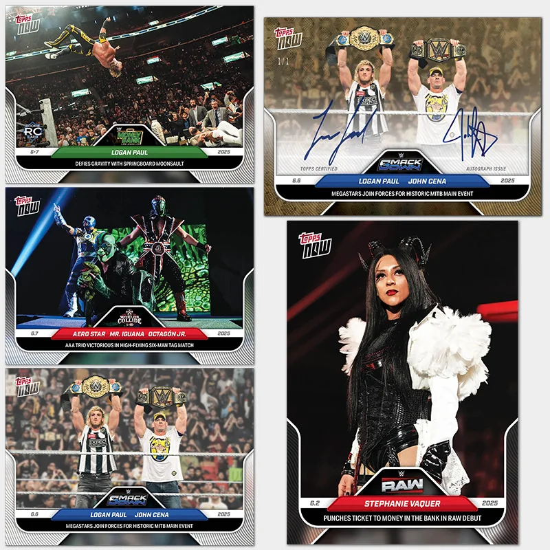 

Topps Now Diy Homemade Logan Paul John Cena Stephanie Vaquer 2025 WWE Star Autograph Trading Cards Birthday Gift Collection
