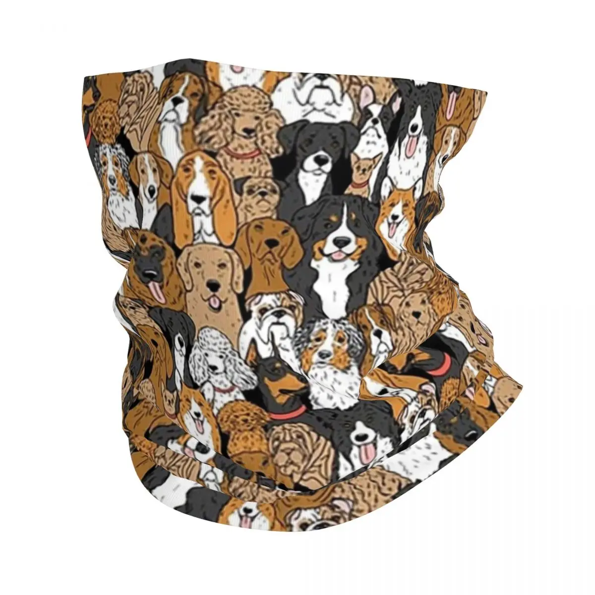 Lots Of Dogs Bandana Neck Gaiter Printed Mask Scarf Warm Headwear Outdoor Sports Unisex Adult Washable