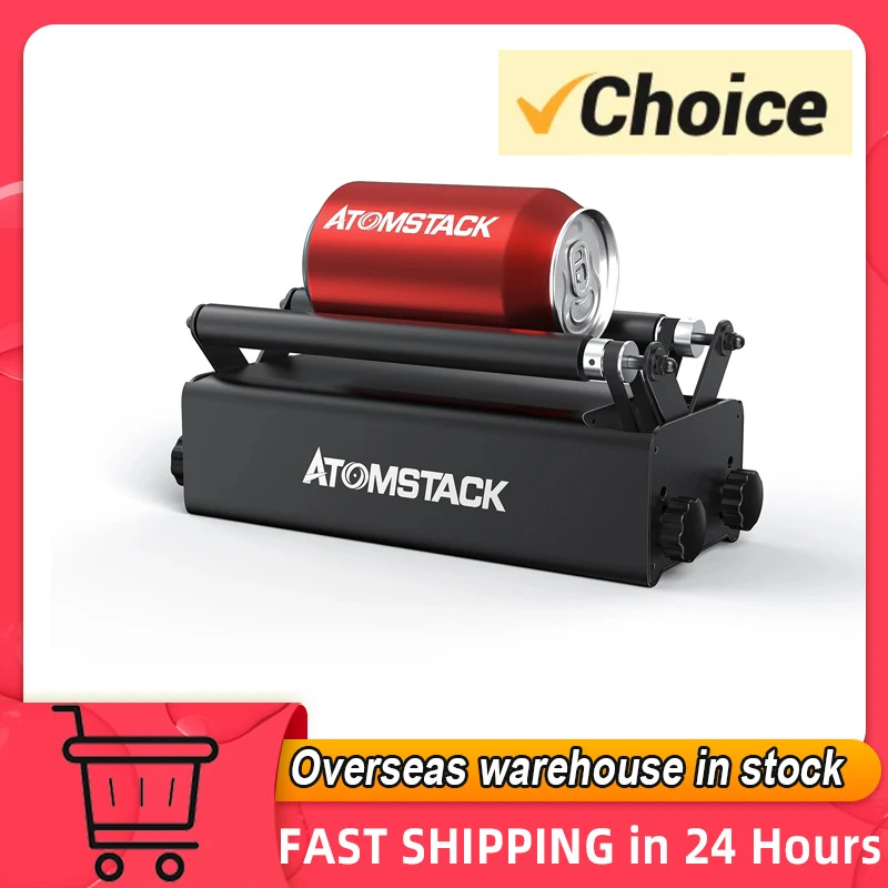 ATOMSTACK R3 Roller for Cylindrical Objects with 360° Rotating Engraving Axis 8 Angle Adjustments Engraving Diameter