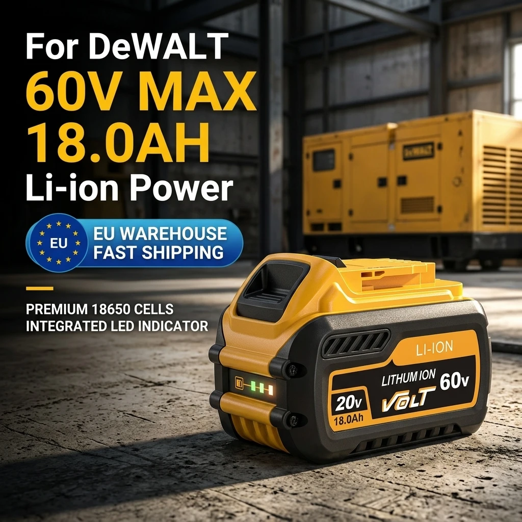 Kompatibel mit Dewei 20V-60V Dual-Voltage-Lithium-Akku 18,0Ah mit großer Kapazität, FlexVolt automatisch schaltendem Elektrowerkzeug-Akku.