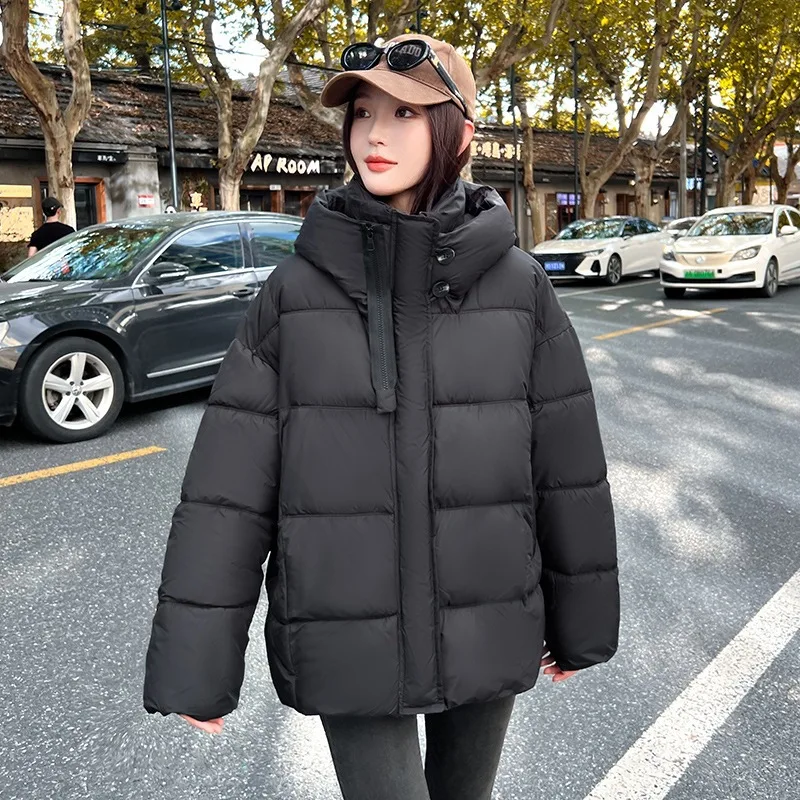 المرأة مقنعين سترة قطن معطف مبطّن سترات الشتاء سميكة يندبروف البخاخ الستر سستة مغطاة زر معطف ملابس خارجية #4