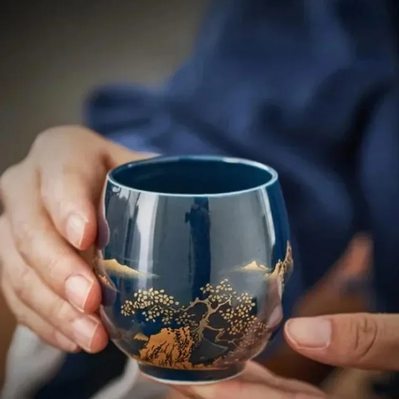 Xícara de chá de cerâmica única xícara de chá estilo japonês tigela de chá e xícara doméstica 180ml grande conjunto de chá
