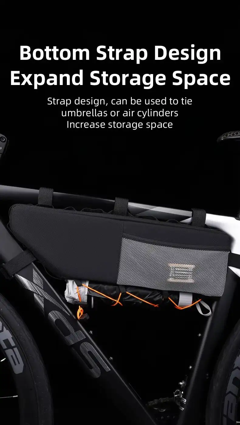 ESLNF Fahrrad-Oberrohrtasche für Fahrräder, große Kapazität, stabile Befestigung, langlebige, wasserdichte Innentaschen für Werkzeuge, Telefone – Detail 8