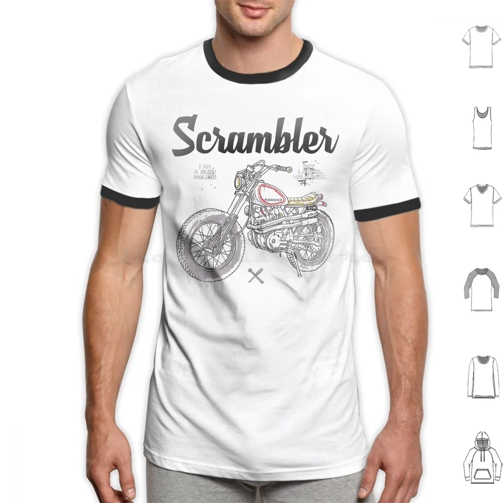 Scrambler T Shirt 6Xl Cotton Cool Tee Scrambler Biker Bikers Biking Ride Rider Riding Race Racer Racing Japstyle Caferacer