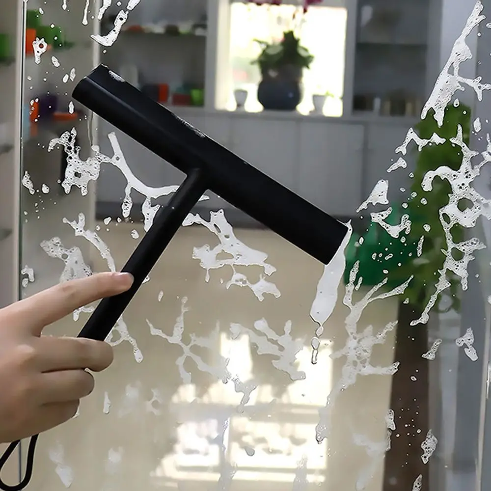 Widely Used Silicone Shower Squeegee Scraper Plastic Cleaning Glass Clean Scraper White Black Washing Wiper Household