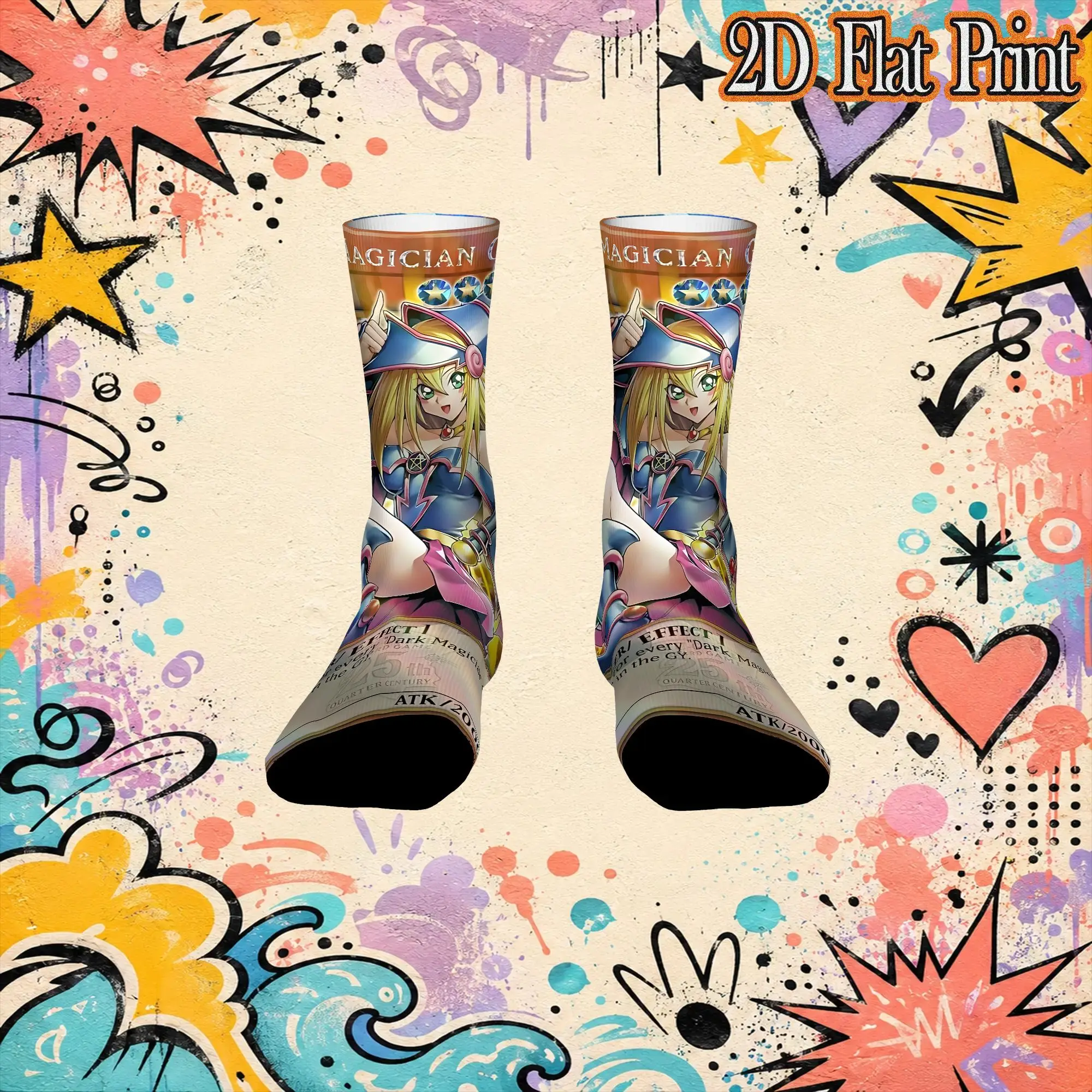 Fashion YU GI OH Card Meme Vintage  Street Style Novelty Seamless Crew Crazy Sock Sports Socks