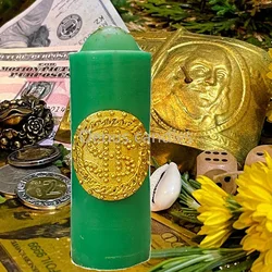Rituals Green Candle Tarot Ceremony Votive Candle Magic Spiritual Prosperity Money Candles for Luck Wealth Soywax Flamless