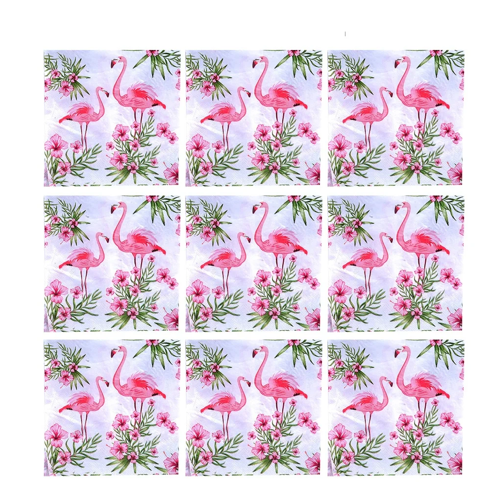 

40pcs Flamingo Printed Napkins Premium Disposable Paper Towels For Party Banquet Daily Use Dinner Table Decor Absorbent Tissue