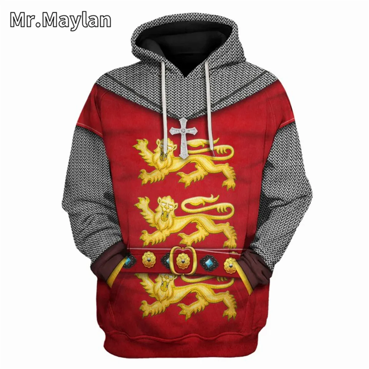 Medieval Knights Armor Cosplay Costume 3D Print Unisex Hoodie Men Sweatshirt Streetwear Zip Pullover Casual Jacket Tracksuits-06