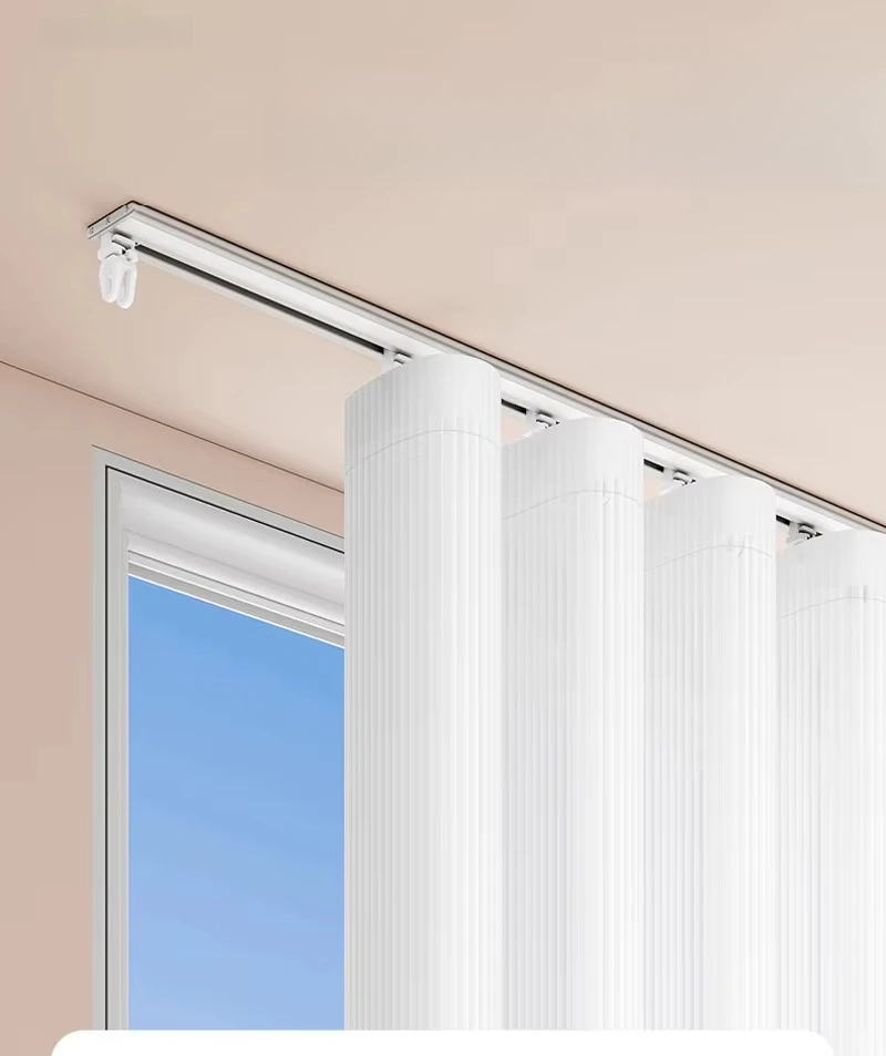 fy-Customized Waved Ultra-Thin Aluminum Alloy Curtain Invisible Silent Slide Fashion Curtain Rod And Cloth Strip Accessorie