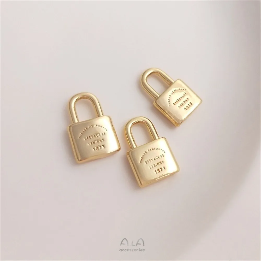 

Color Preservation 14K Gold Fashion Letter Lock Pendant Handmade Diy Chain Necklace Bracelet Pendant Jewelry Pendant