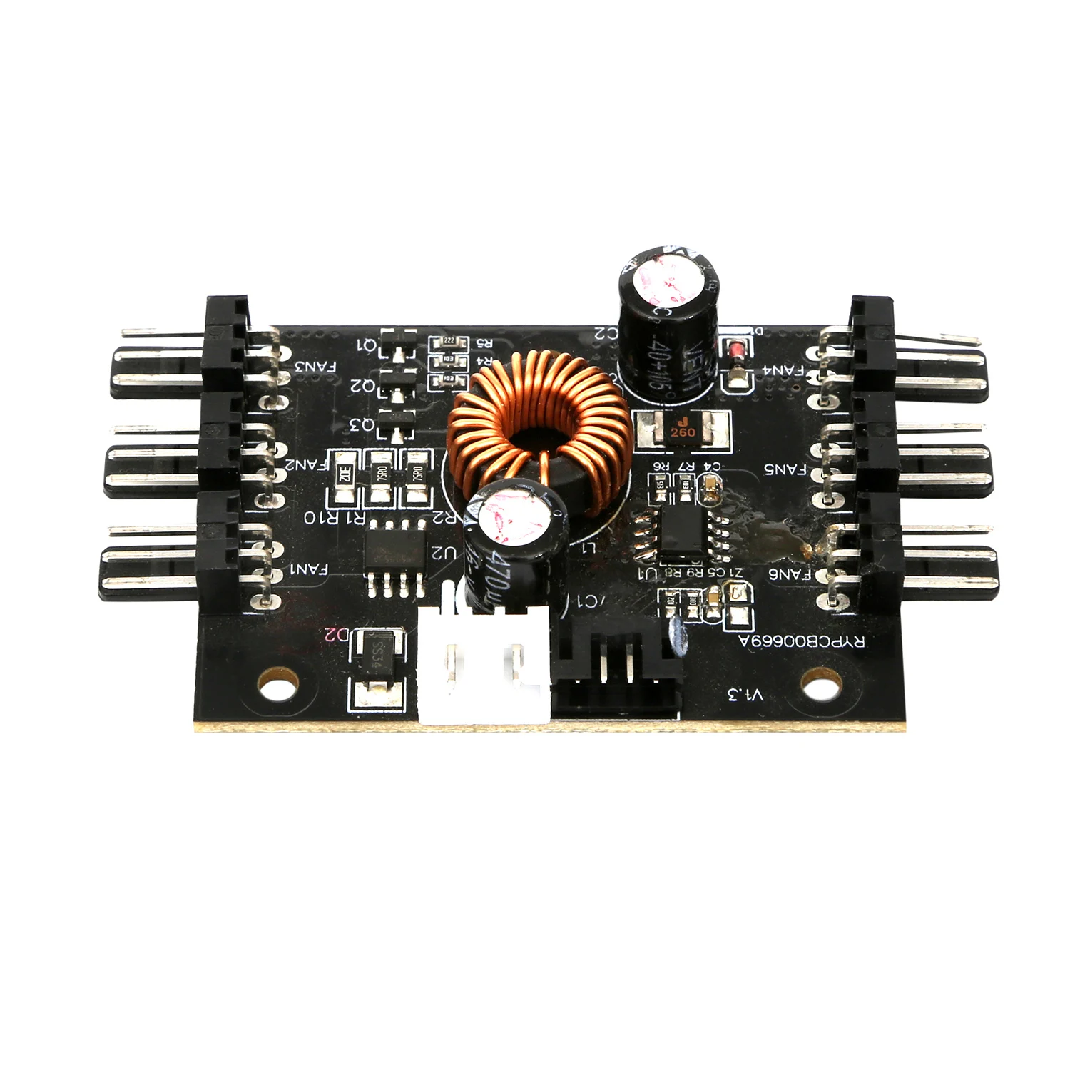 Custom Made PWM Fan HUB Desktop Computer CPU fan expander supports 3 pin 4 pin PWM fan supports 12V