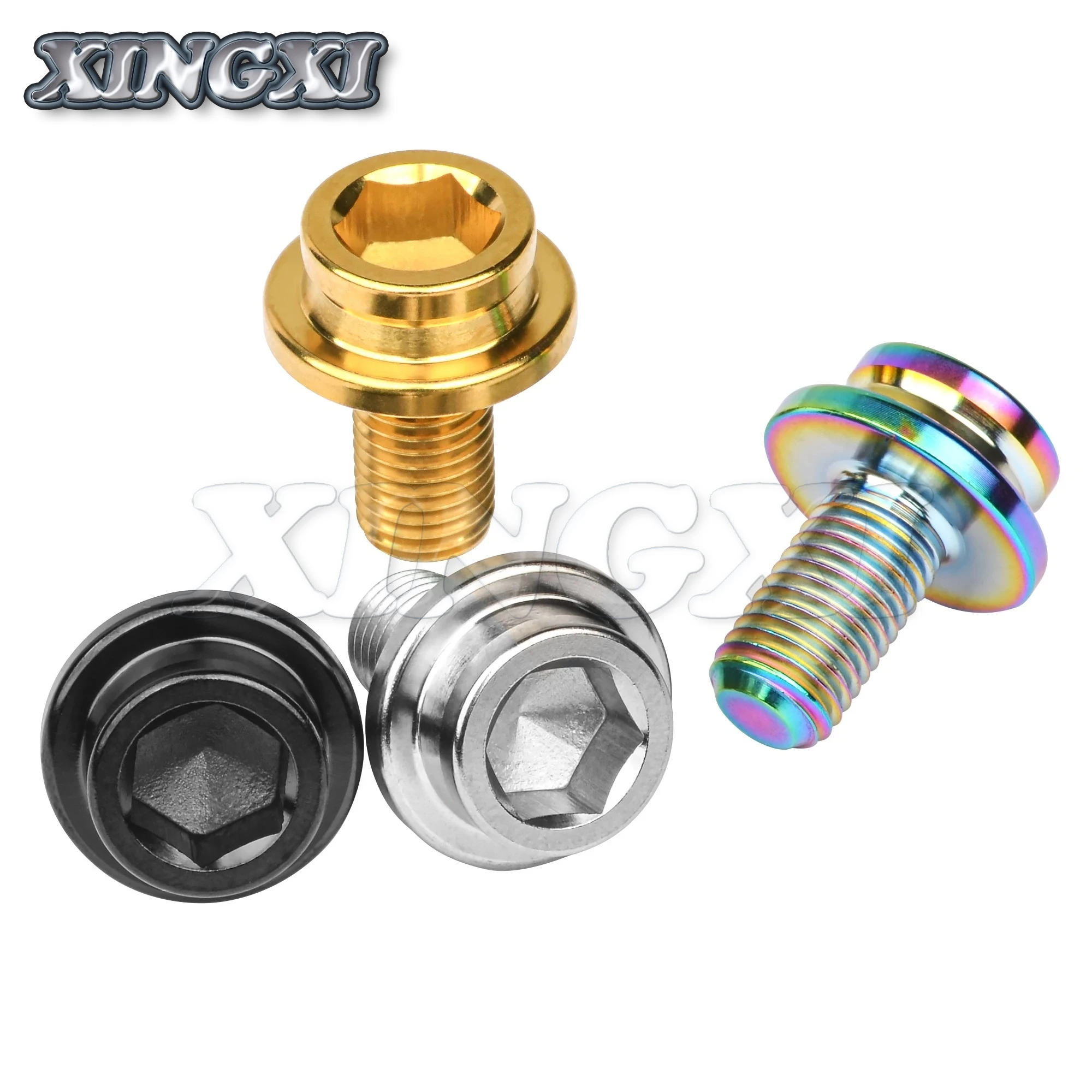 Xingxi-tornillo Extractor de perno de manivela para bicicleta, rueda de cadena de titanio Ti, 2 piezas, M8x15mm
