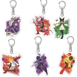 Pokemon Meowscarada Skeledirge Ceruledge Acrylic Key Chain Kawaii Koraidon Anime Key Ring Cute Bag Pendant Key Ring Trinket