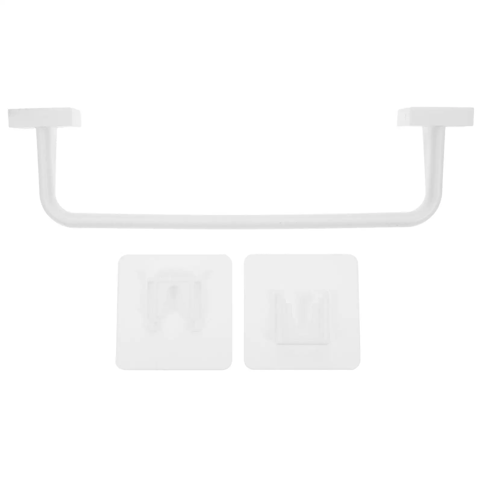 

Non Slip Bathroom Kitchen Towel Holder Rack ABS Smooth Edge Dish Cloth Hanger White Wall Mounted Storage Solution
