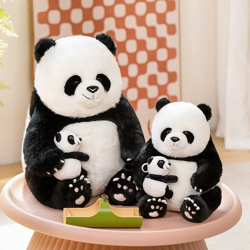 

35/50cm Cute Mother-Child Giant Panda Plush Toys Kawaii Big Size Pandas Plushie Pillow Stuffed Dolls for Children Girls Gifts