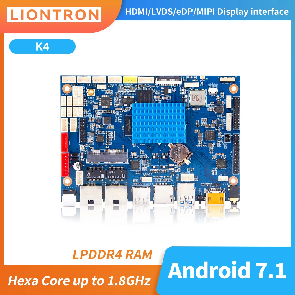 Liontron K4 Rockchip motherboard RK3399 Cortex-A72/A53 1000M Adaptive Ethernet HDMI LVDS eDP MIPI Industrial control Mainboard