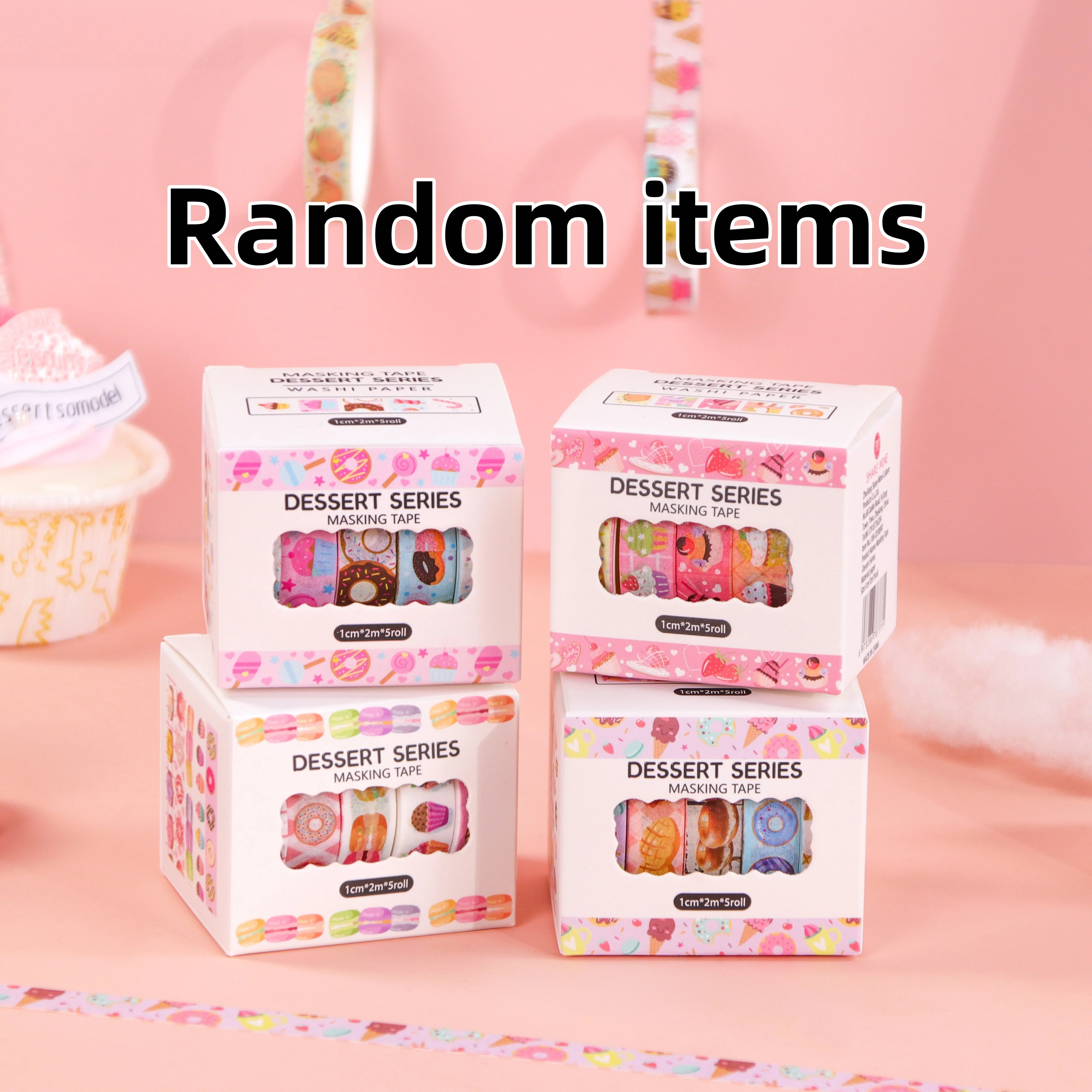 Contain Random Items, 5/20/60 Rolls, Dessert Washi Tape Set, Decorative Tape for Journaling, Scrapbooking, DIY Crafts