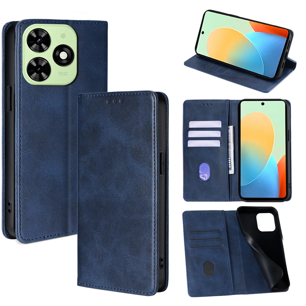 

Магнитный чехол для телефона Gefenis Business для Tecno Spark 20 10 Pro 20C 10C 8C Spark GO 2024 Pop 8 7 6 Pro, кожаный чехол-бумажник Flip C