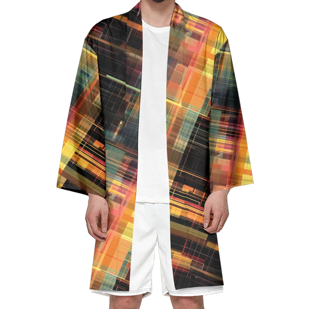 

Autumn Samurai Kimono Cosplay Stylish Haori Psychedelic Kimono Men Animal Cardigan Casual Robe Japanese Fashion Yukata Elegant