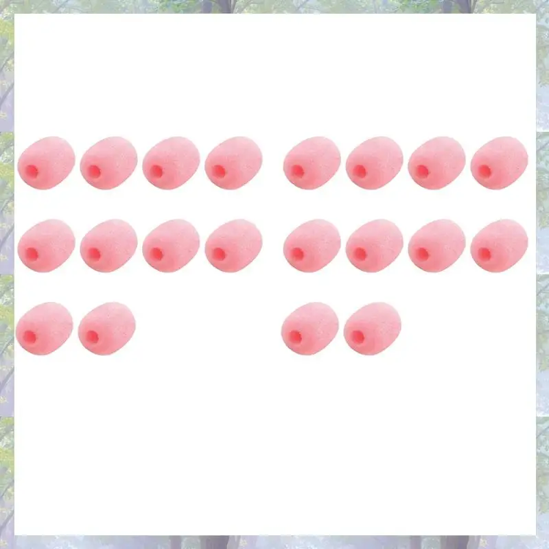 20 Pack Lapel Headset Microphone Windscreen, Microphone Sponge Foam Cover Mini Size Lavalier Microphone Windscreen Pink