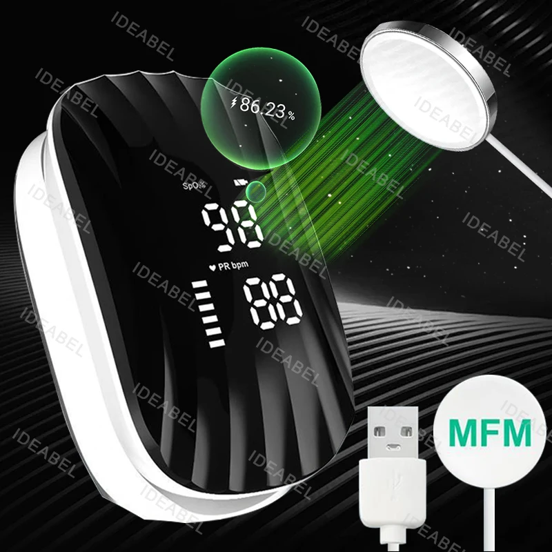 

Medical Pulse Oximeter with Respiratory Rate Fingertip SpO2 RR Saturometro Oximetro De Dedos Magnetic Radio Charging