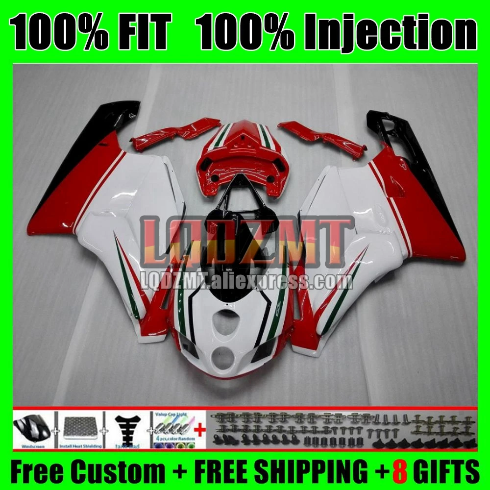 Red White Injection Body For DUCATI 749S 999S 749 999 S R Bodywork 124No.0 749-999 03 04 749R 999R 2003 2004 OEM Fairing Kit