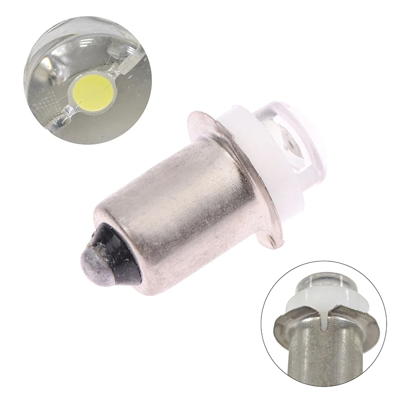 V-Shaped entalhe LED para foco, lâmpada de substituição lanterna, tocha branca, luz de trabalho, lâmpada branca, P13.5S, PR2, 1W, 2.2-2.5V