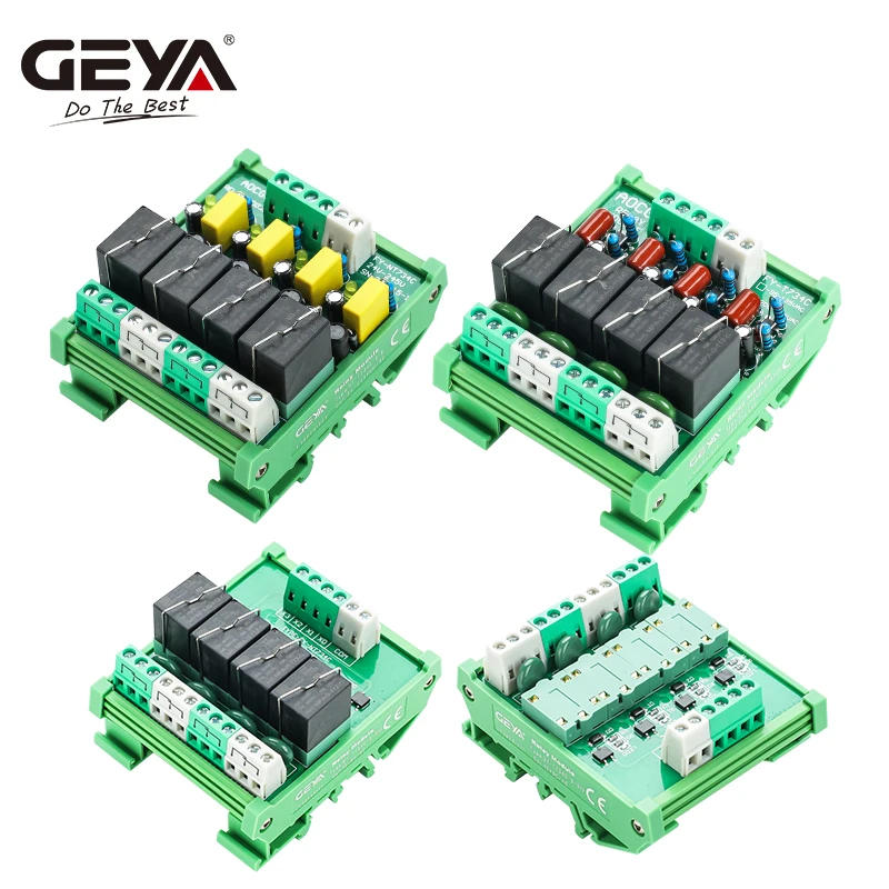 GEYA 4C/8C/16C Plug in Type Relay Module 1SPDT 1NC1NO Relay Module for AC DC 12V 24V 220V PLC Relay