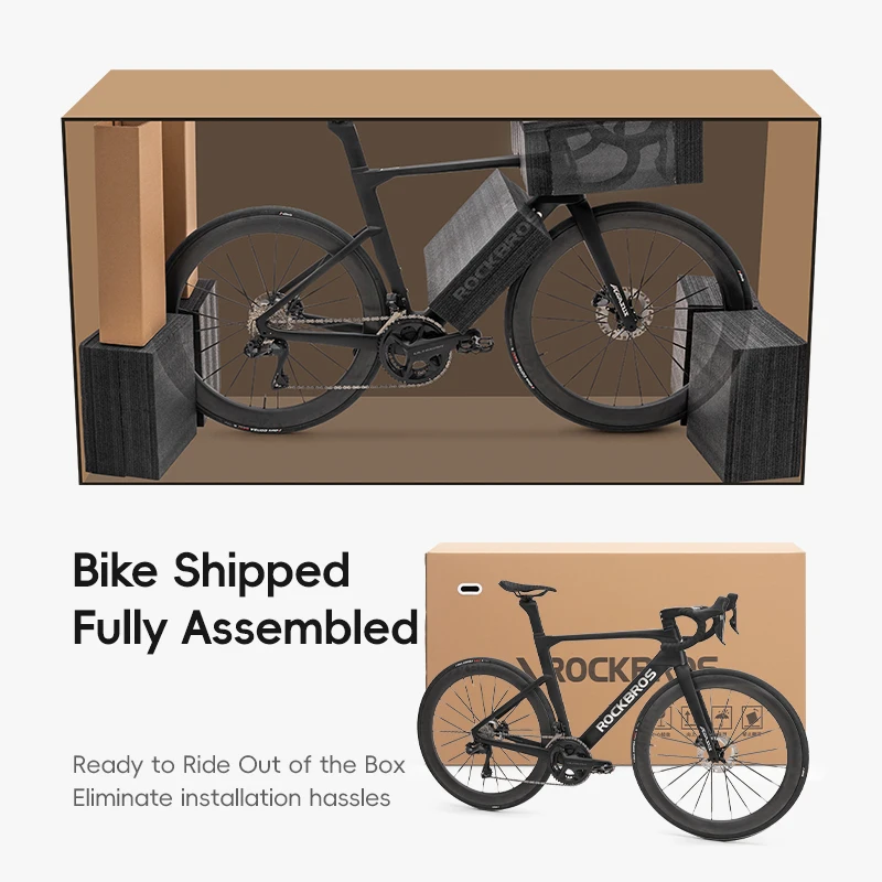 Rockbros pneu de bicicleta de fibra de carbono de alta qualidade, bicicleta de estrada de carbono com 24 velocidades, bicicleta de estrada profissional completa de carbono