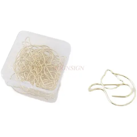 20pcs Cat Cute Shape Paper Clips Exquisite Small Gifts Office Stationery Handbooks Decoration Paper Clips