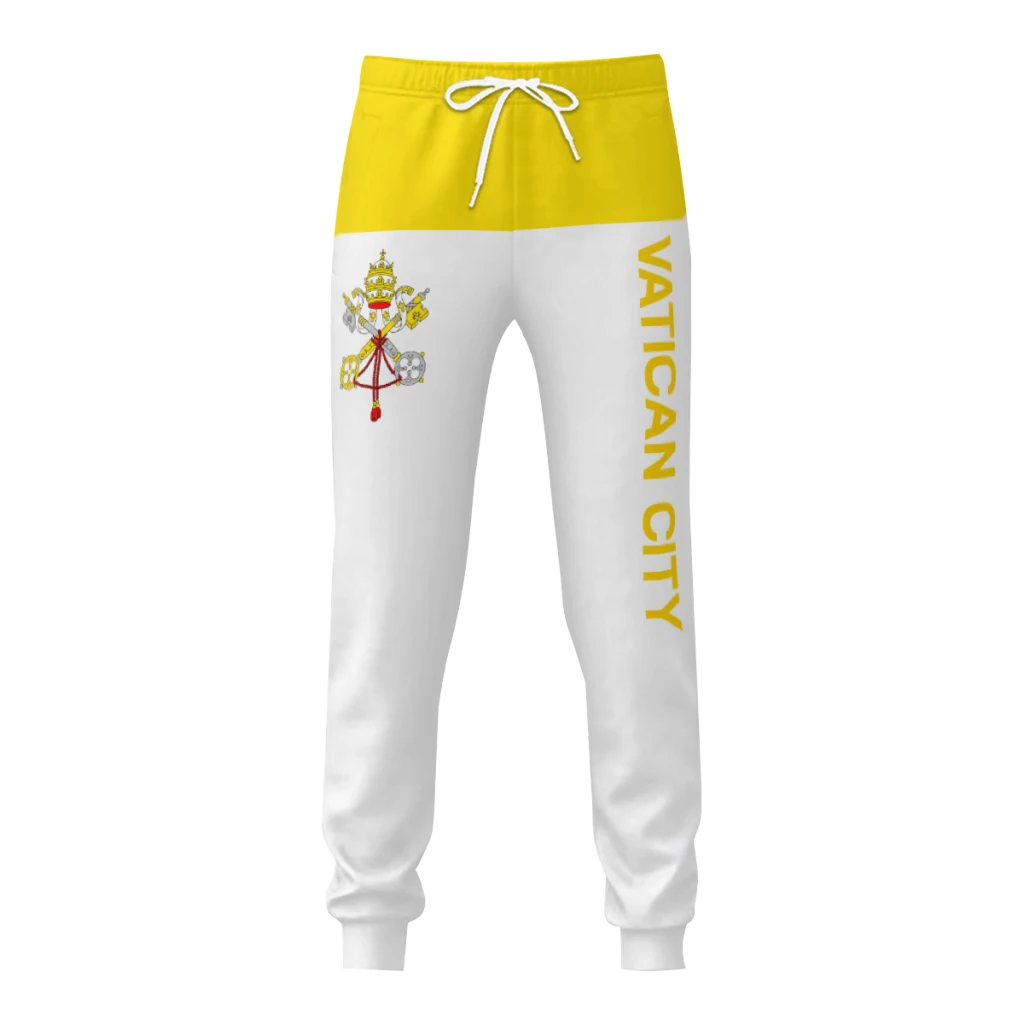 Mens Sweatpants Vatican City Flag Pants with Pockets Joggers Soccer Football Multifunction Sports Sweat With Drawstring