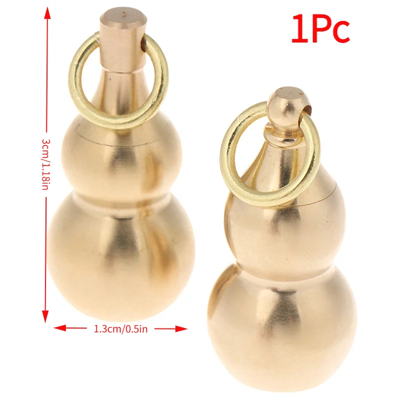 #1Pc Brass Gourd Pendant Irregular Jar Keychain Hanging Necklace Jewelry Waterproof Pill Box Medicine Case