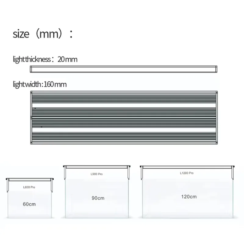 Dimmable 55W-110W APP Control IP33 Waterproof Led Aquarium Lighting Fish Tank Lamp Simulating Sunrise Sunset