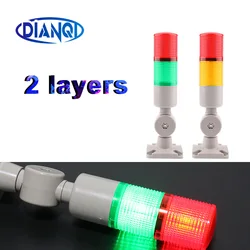 45mm multicamada industrial led sinal torre aviso alarme aviso lâmpada luz indicadora flexível piscando buzzer 2 camadas 24v