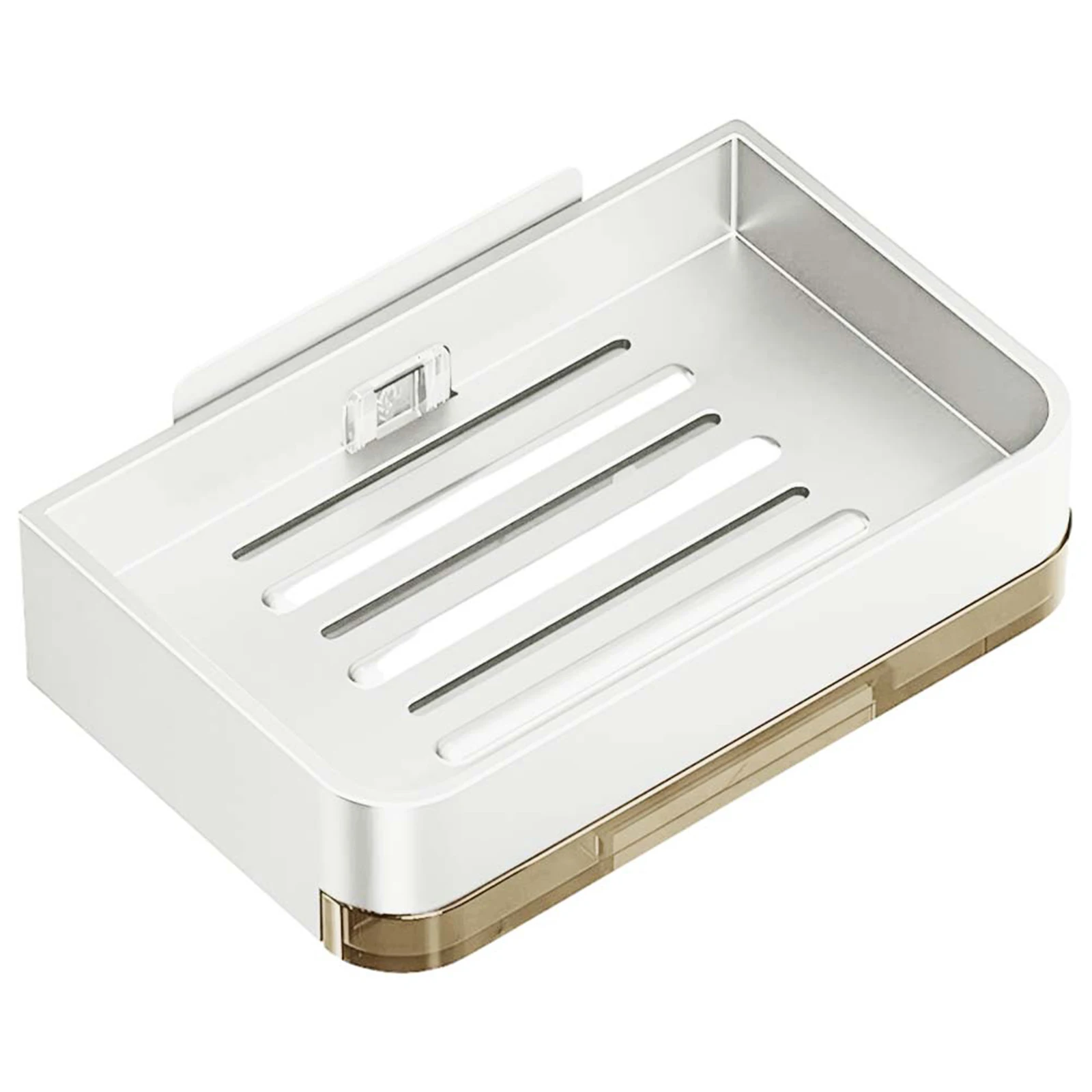 Wall Mounted Soap Holder  Aluminum Alloy Material  Self Draining Design  Creative Square Shape  Stylish and Odorless