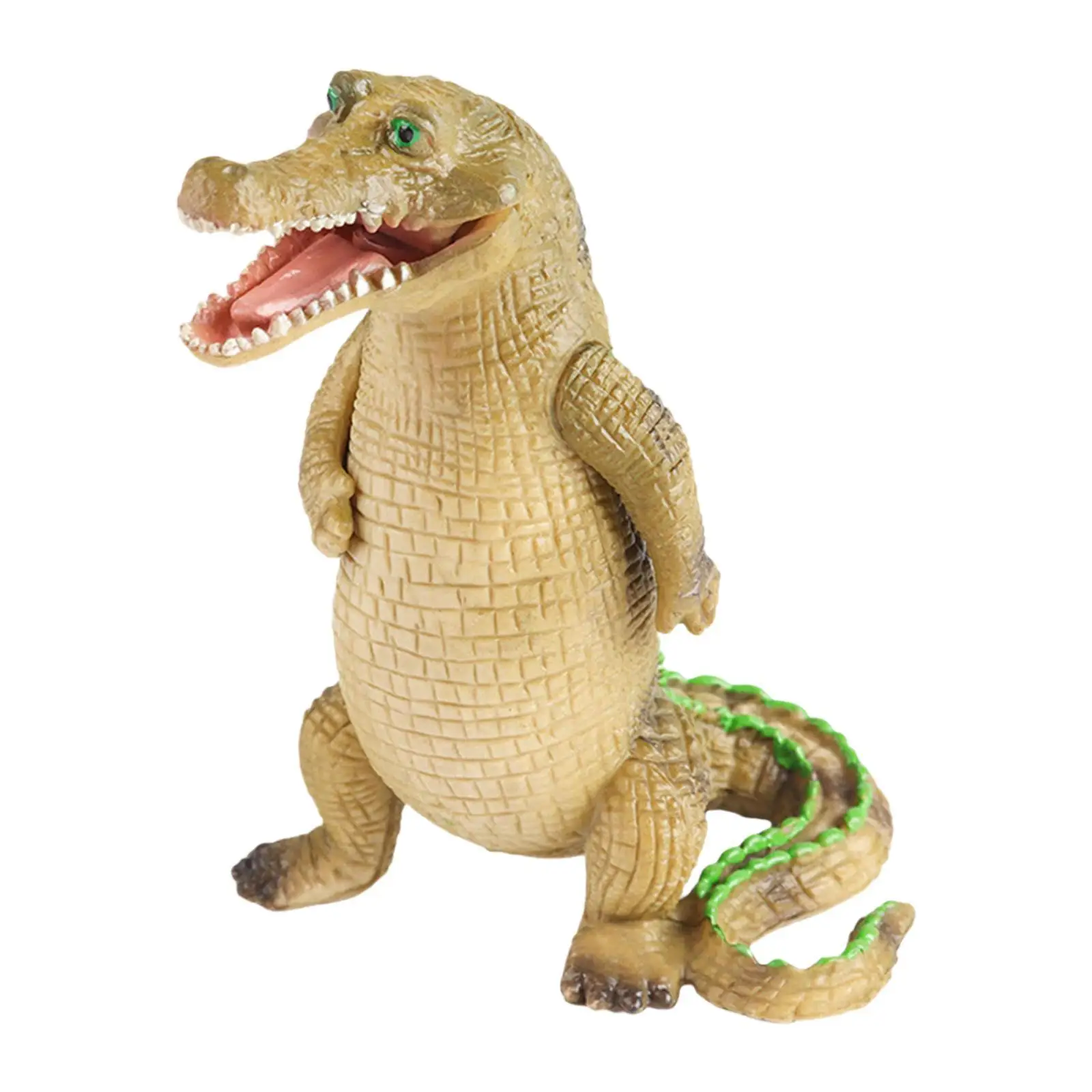 Simulation Crocodile Figure Wildlife Jungle Toy Standing Alligator Toy Figure for Girls Cake Topper Toy Kids Birthday Gift