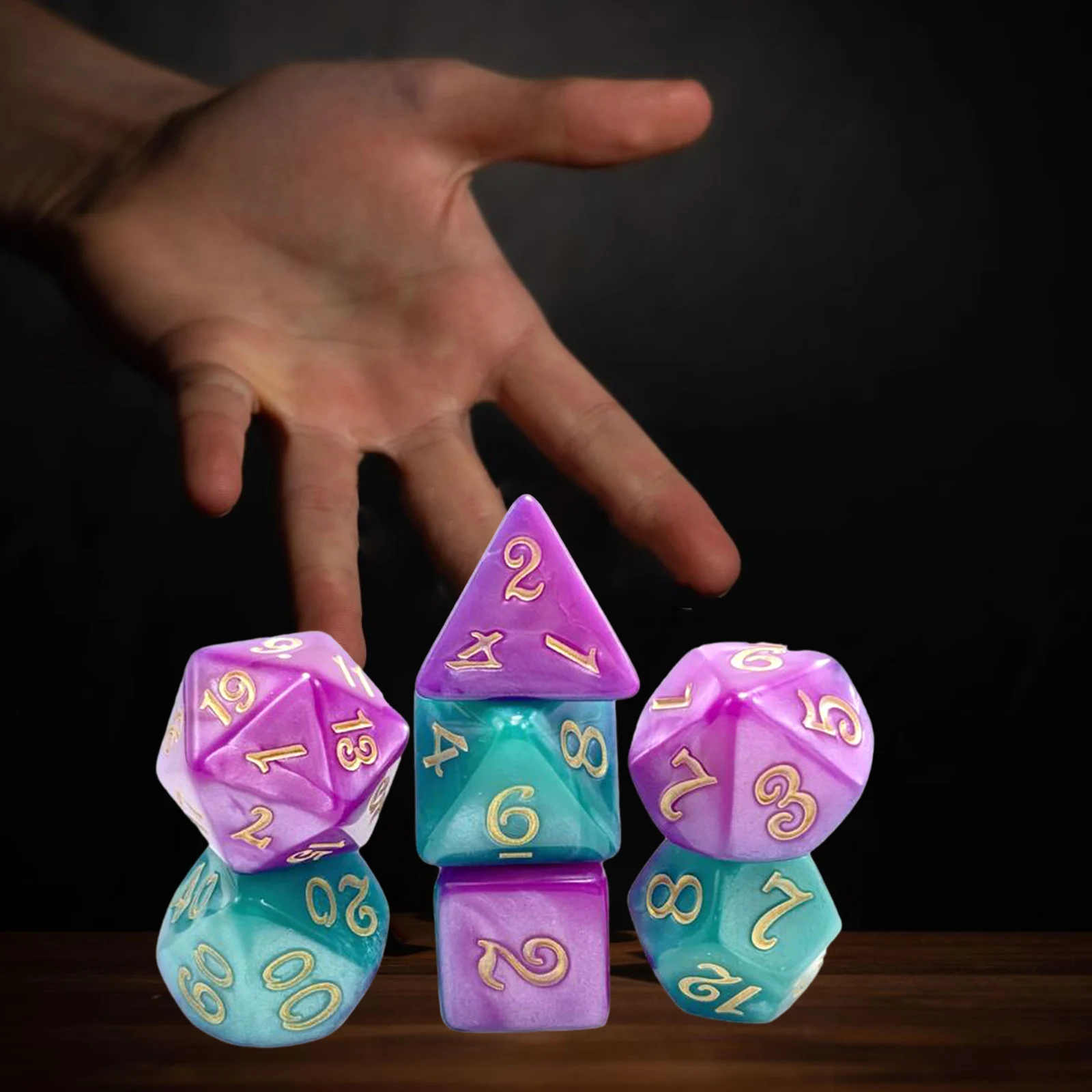 Dados poliédricos para juegos de mesa, juego de rol para Bar, fiesta KTV, 7 unidades por Set