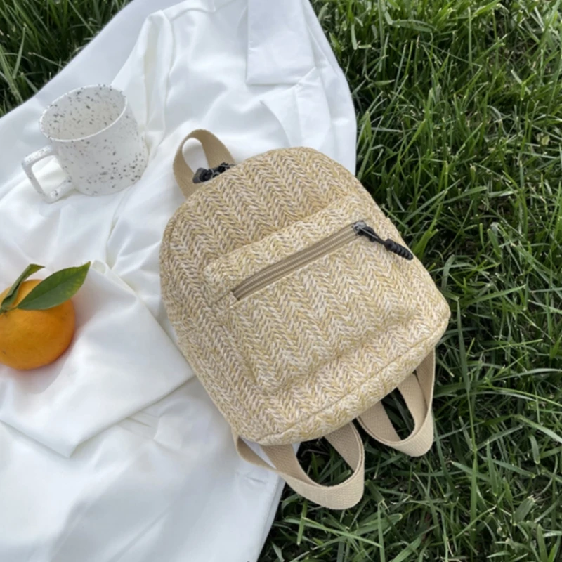 Sac à Dos Tissé avec Nom Personnalisé pour Fille, Bandoulière Simple et Décontracté, Double, Solide et à la Mode