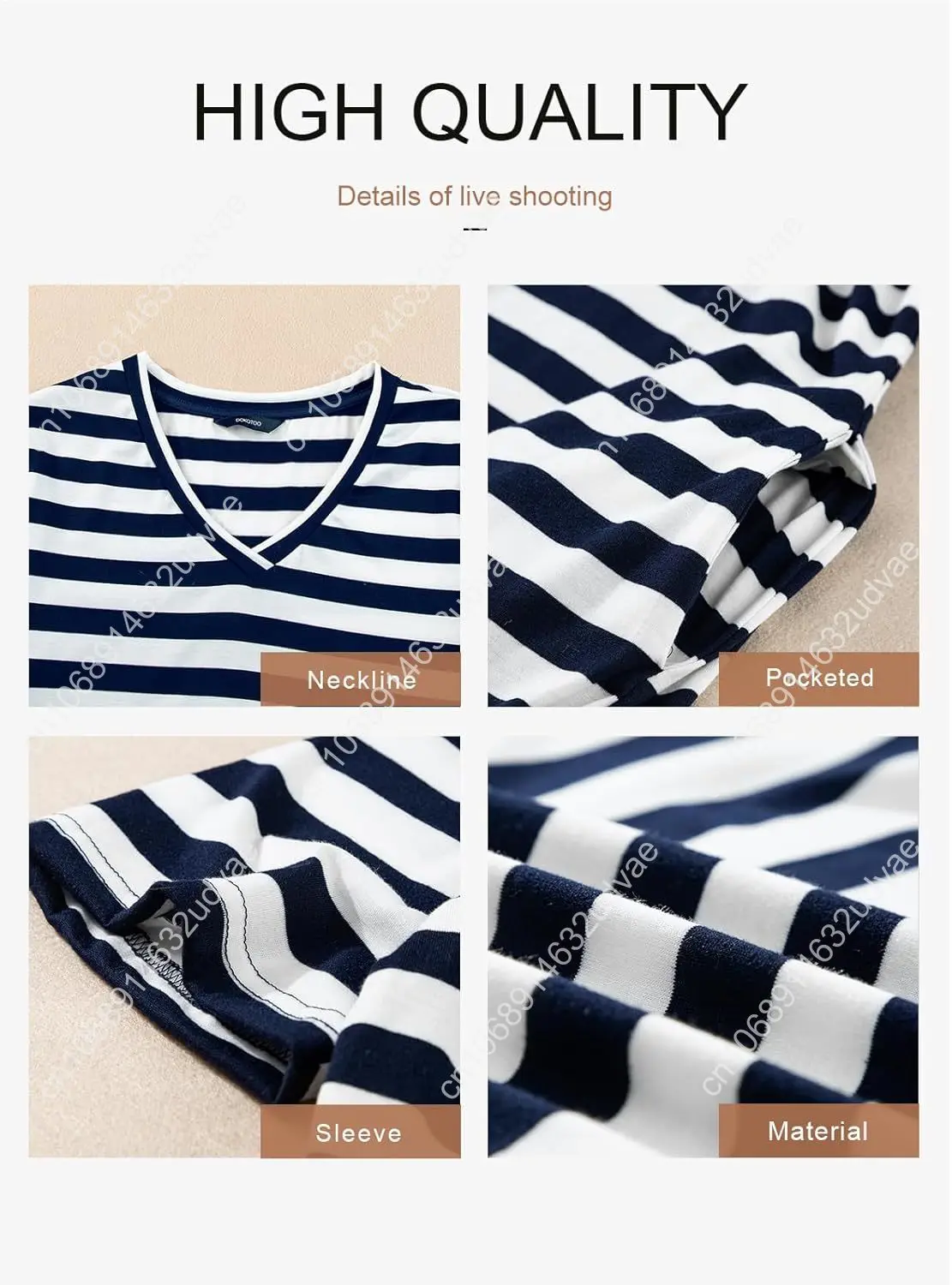 Dokotoo robe d'été décontracté femmes mode à manches courtes Maxi t-shirt robe rayé longue couleur bloc Maxi robe